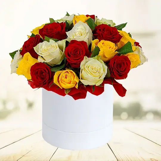 Flowerbox 21 Colored Roses