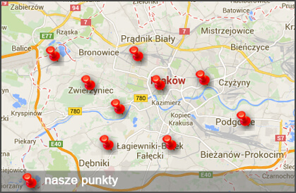mapa krakow