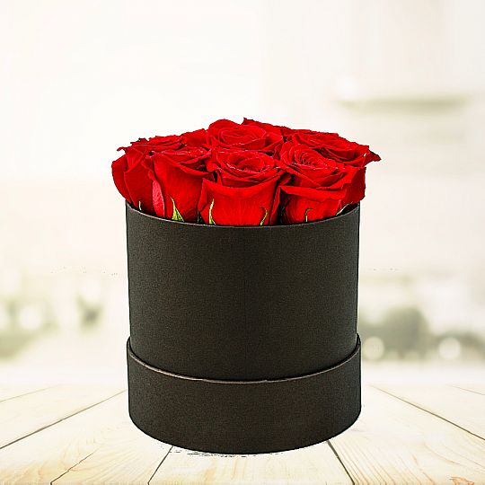Flowerbox 9 Czerwonych Róż